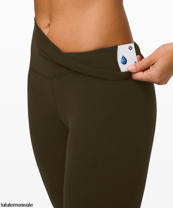 Lululemon Damen DELULU210 | Ausrichten High-rise Crop 23 Dark Olive
